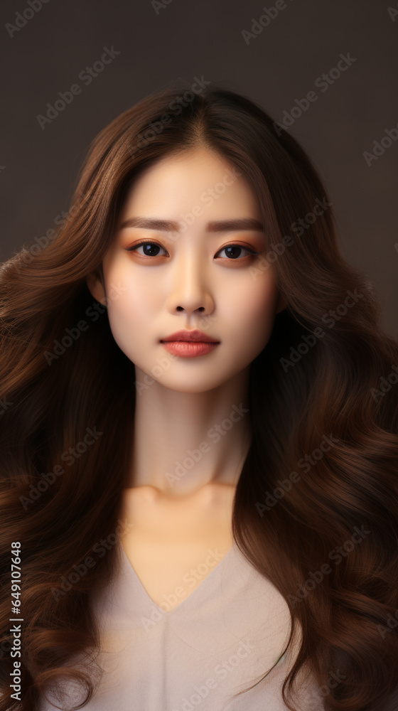 Fototapeta premium Young Asian beauty woman model long hair with Korean