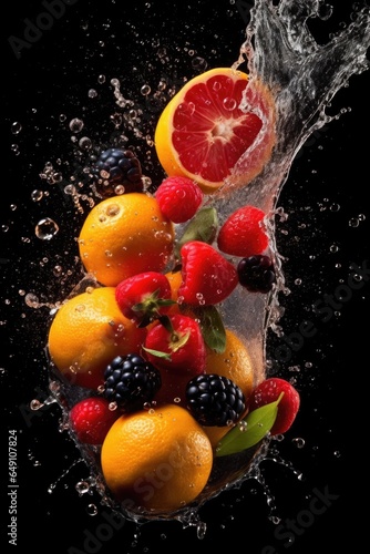 fruit in splash