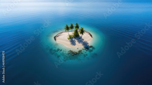Deserted island in the middle of the ocean