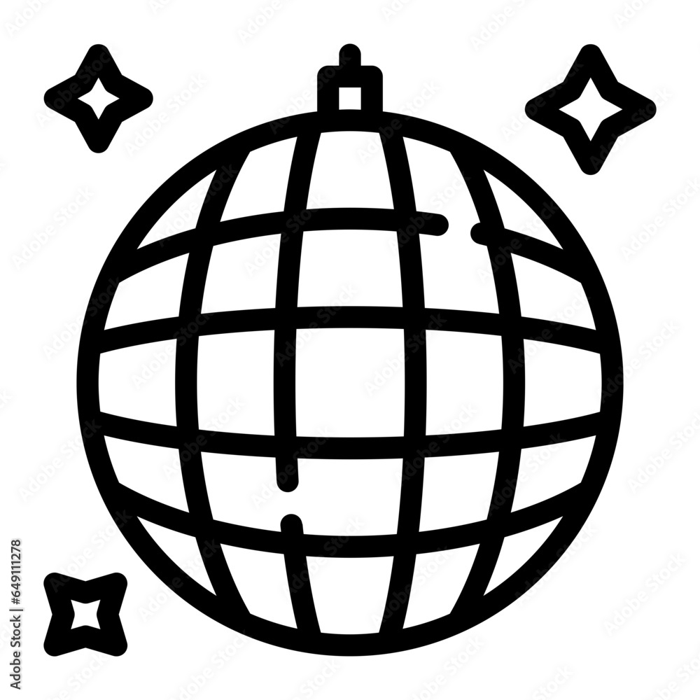 disco ball line icon