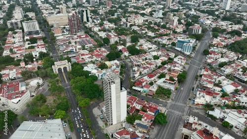 Drone footage of Guadalajara City, showing the moument called 