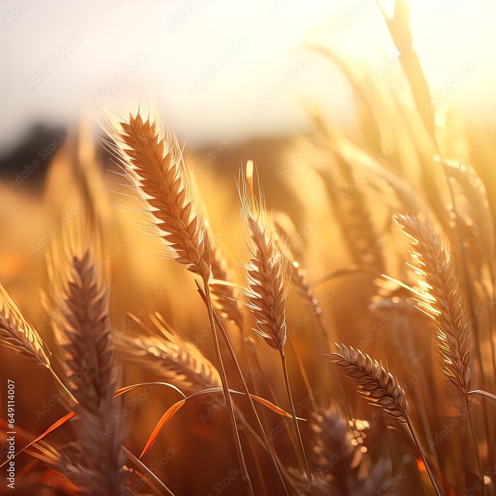 Ripe wheat field, ears of wheat. Isolated. Macro photography. Cinema style Ripe wheat field, ears of wheat. Isolated. Macro photography. Cinema style