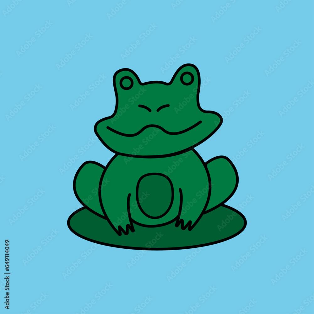 Cartoon vector illustration of a frog in a doodle style Cartoon vector illustration of a frog in a doodle style