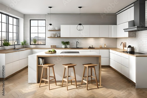 modern kitchen interior with kitchen