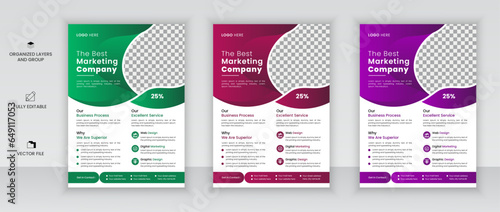 Corporate business flyer template design, flyer in A4  photo