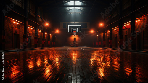 Empty basketball court. © andranik123