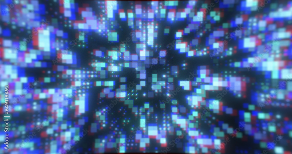 Abstract blue futuristic hi-tech energy particles dots and squares magical bright glowing background Abstract blue futuristic hi-tech energy particles dots and squares magical bright glowing background