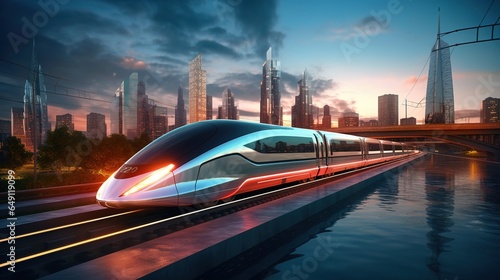 Futuristic High-Speed Rail in Action: Connecting Cities with Speed and Efficiency
