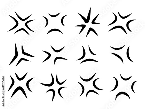 手書きの怒っているマークのセット