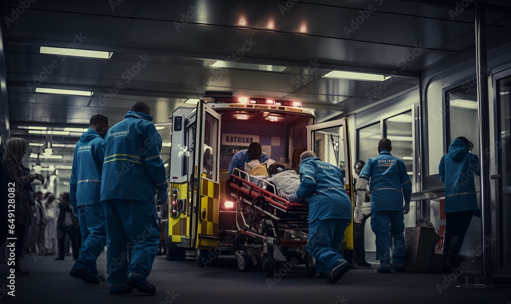 Obraz premium emergency department first aid in action, ai generative