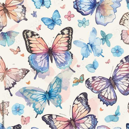 Seamless Pattern of Butterflies. Symphony of Butterflies