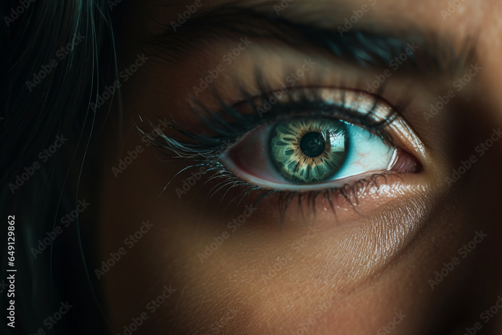 Cropped shot of an unrecognizable young woman's eye against a dark background