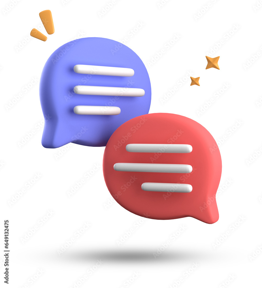 3d rendering of speech bubble icons, 3D pastel chat icon set. Set of 3d speak bubble. 3d rendering of speech bubble icons, 3D pastel chat icon set. Set of 3d speak bubble.