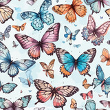Seamless Pattern of Butterflies. Butterfly Dreamscape