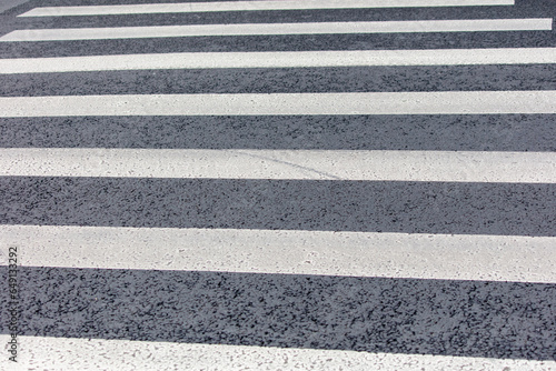 White zebra asphalt road as background