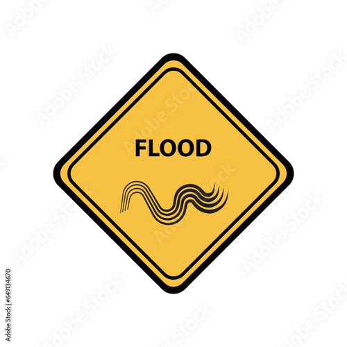 flood sign on white background	