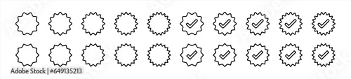 verified icon set. badge mark, checkmark, social media verification icon symbol sign collections, vector illustration