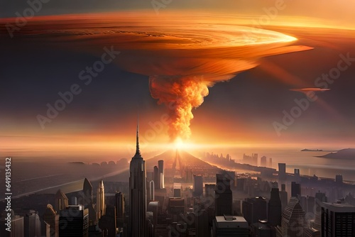 sunset over the city