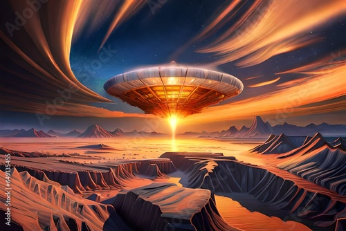 air balloon flying over the desert