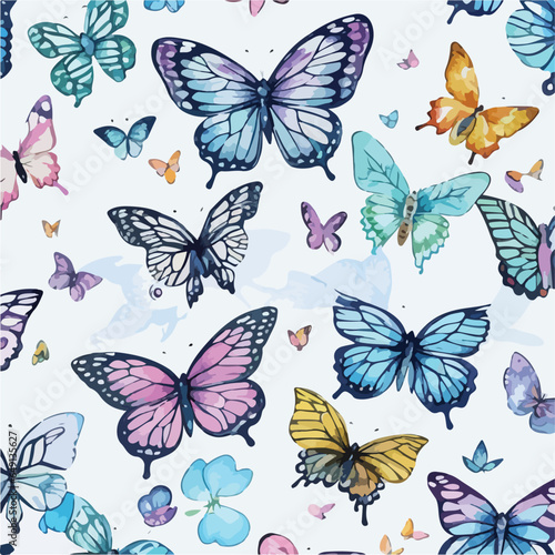 Seamless Pattern of Butterflies. Dancing Butterflies © jmgdigital