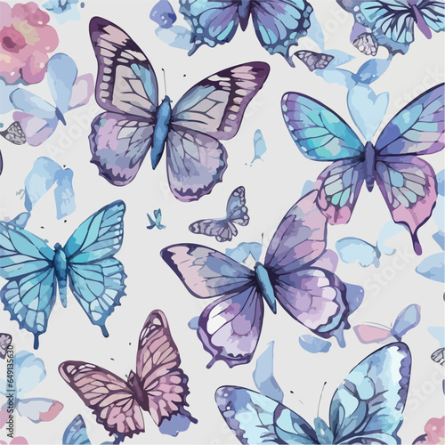 Seamless Pattern of Butterflies. Majestic Monarchs