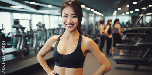 Gym, fitness and portrait of a personal trainer for a training consultation. Happy, smile and sports coach or athlete with a wellness, health and exercise checklist in workout center