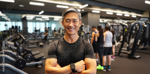 Gym, fitness and portrait of a personal trainer for a training consultation. Happy, smile and sports coach or athlete with a wellness, health and exercise checklist in workout center