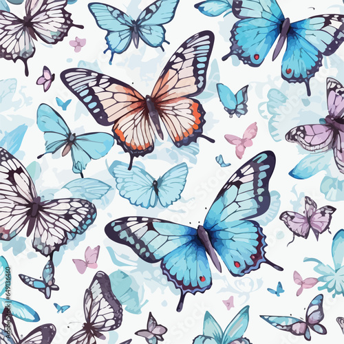Seamless Pattern of Butterflies. Fluttering Beauties © jmgdigital
