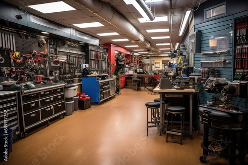 Garage Service Showroom. car repair center