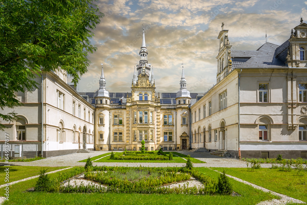 Neo-Renaissance palace in Tulowice, Poland.