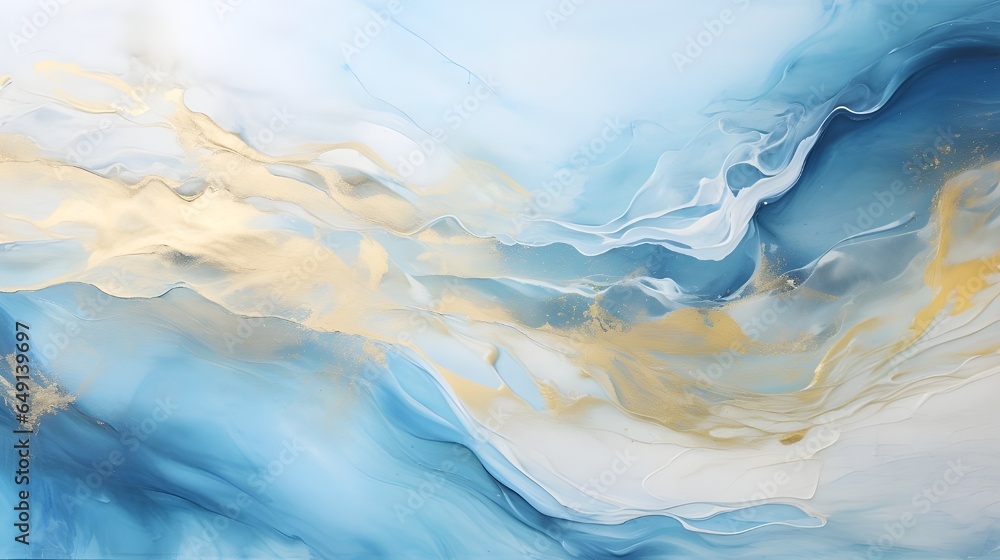 Obraz premium Dark abstract modern marble liquid acrylic texture with trend color with golden dust. 