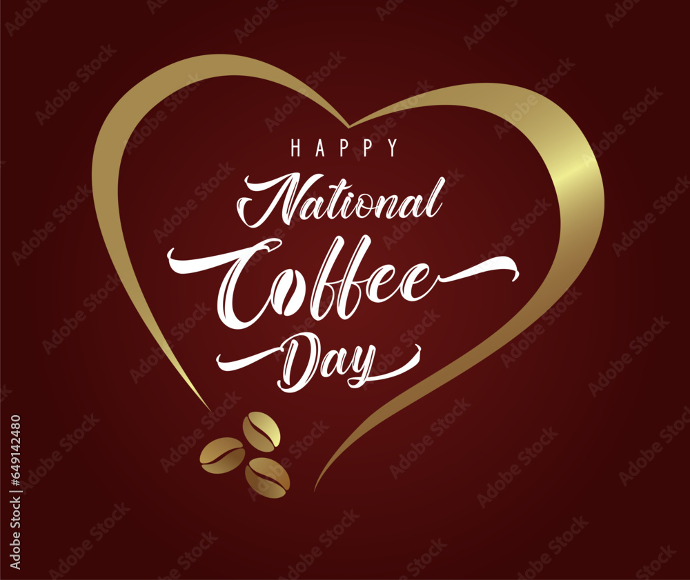 Happy National Coffee Day creative congrats. Social media post for