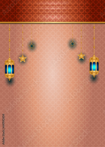 Ramadan kareem or ramadhan with islamic arabesque isra miraj al nabi eid mubarak background