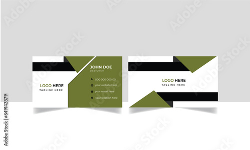 Modern Business Card, Personal Visiting card Vector for print, Creative and Clean Business Card Template, Portrait and landscape orientation.