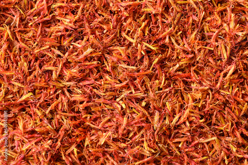 Canvas-taulu Dried safflower texture background, Herbal tea