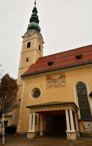 The Holy Spirit Church in the historic centre of Klagenfurt, Carinthia, Austria. Known as Heilig-Geist-Kirche in German #649146485