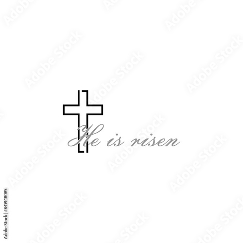 He is risen sign isolated on white background