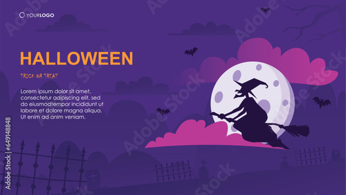 Halloween theme Landing page background vector