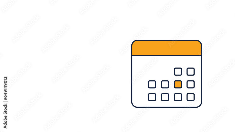 calendar icon in orange with several small boxes calendar icon in orange with several small boxes