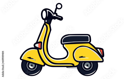 Scooter transport flat icons set. Set of vector modern scooters and colorful style 
