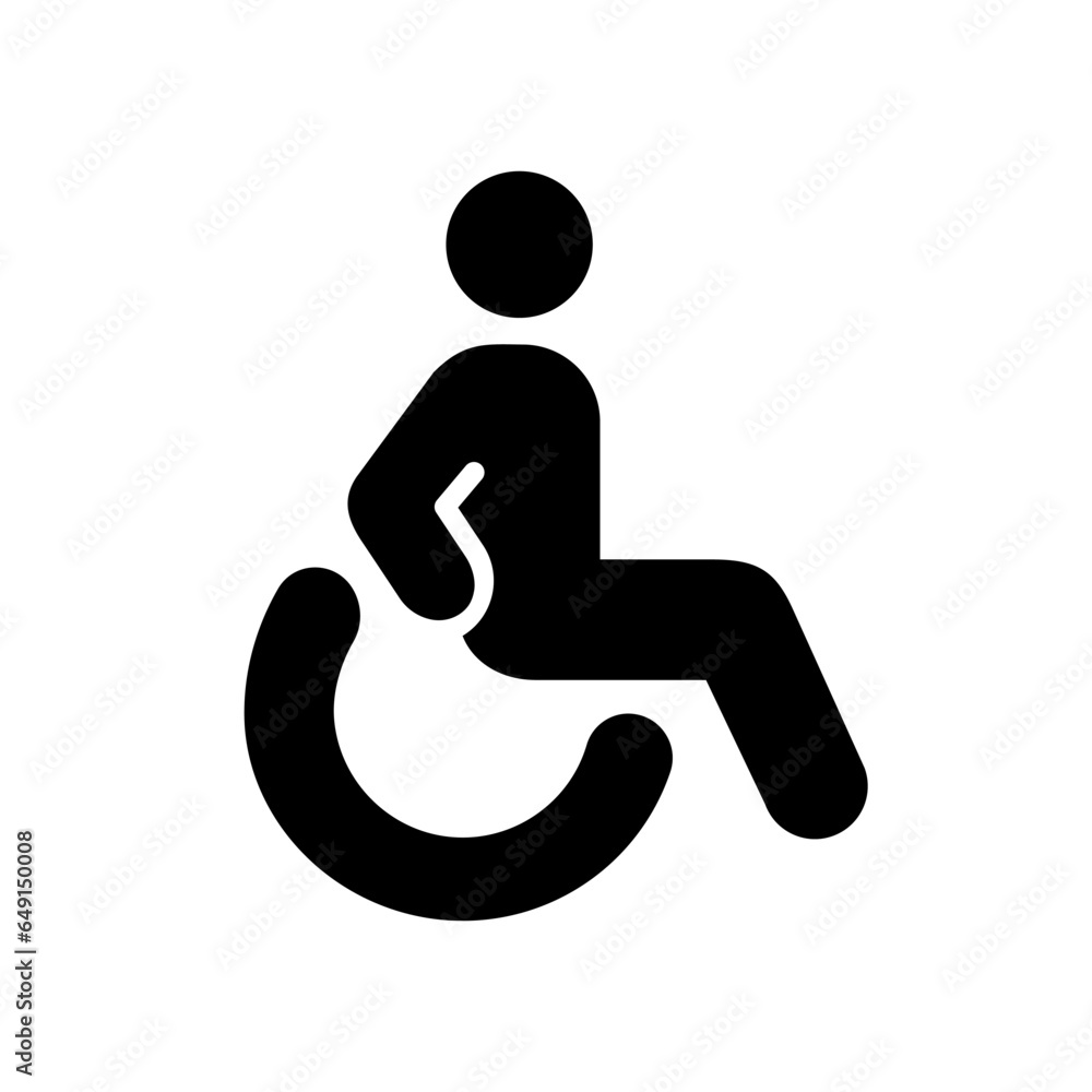 Handicapped Patient Flat Icon. Sign for Mobile Concept and Web Design. Disabled man vector icon Handicapped Patient Flat Icon. Sign for Mobile Concept and Web Design. Disabled man vector icon