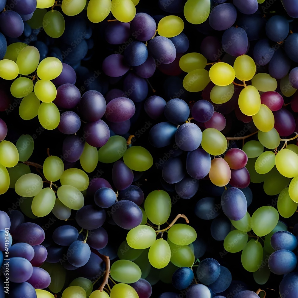 Image of a luscious bunch of grapes of various colors. Green, purple. Image of a luscious bunch of grapes of various colors. Green, purple.