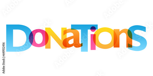 DONATIONS colorful vector typography banner