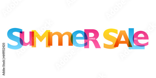 SUMMER SALE colorful vector typography banner