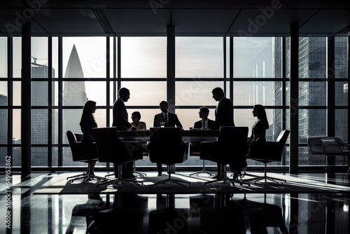 Corporate Collaboration  A Group of Professionals Strategizing in a Modern Boardroom