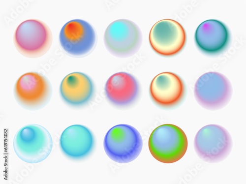 Aura Gradient Set y2k round poster. Futurism vector art set. Retrowave, synthwave, rave, steam wave background. Black, purple, pink, blue, yellow colors. Print, wallpaper, web template.