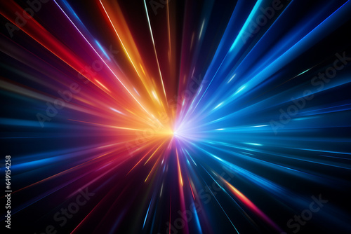 Abstract color light rays effect background