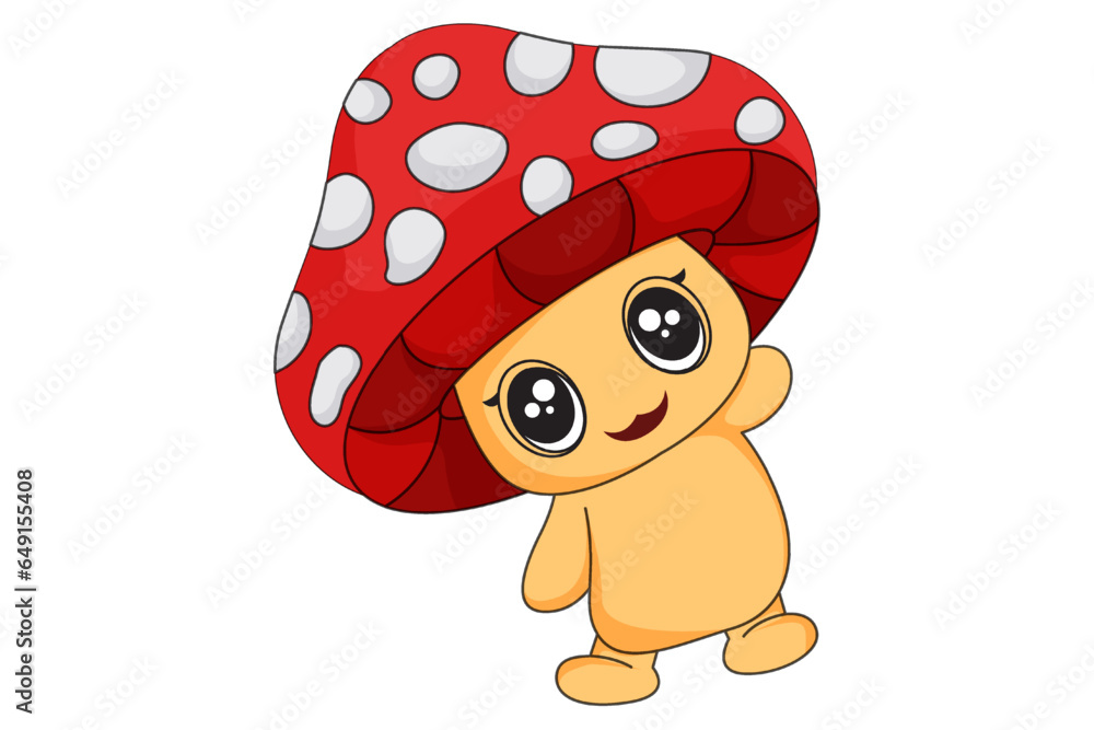 Cute Mushroom Character Design Illustration Cute Mushroom Character Design Illustration