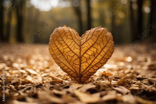 heart shaped leaf in forest