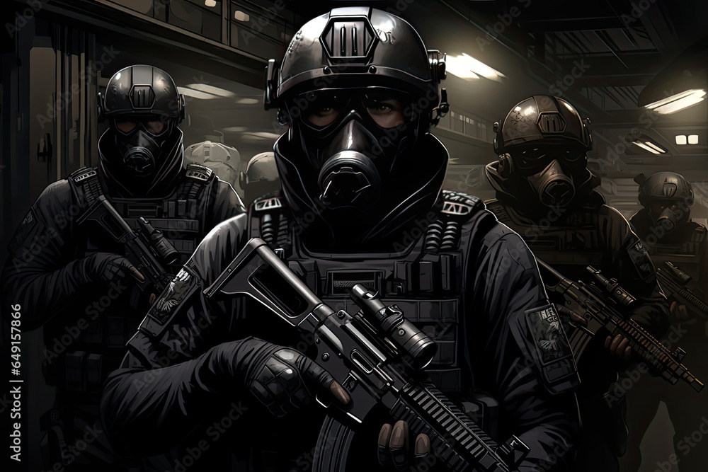 Glock Illustration of a SWAT Team in Full Gear
